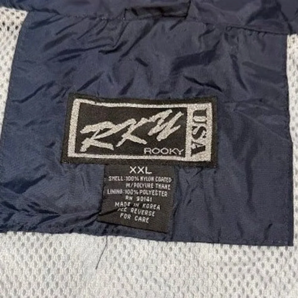 Vintage ROOKY USA Navy Blue White Stripe‎ Athletic Gear Track Jacket XXL - NEW